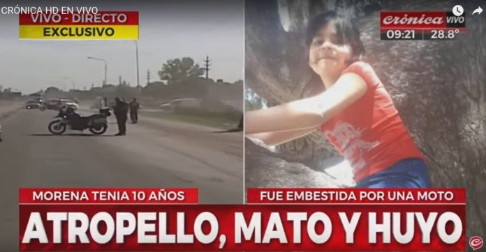 Merlo: Iba por la banquina, sin luces, atropelló y mató a una nena de 10 años y se fugó